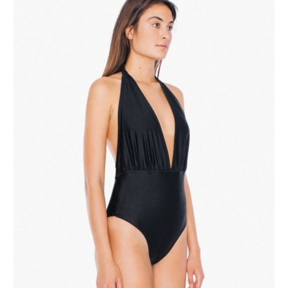 American Apparel Deep Plunge Swimsuit - Picture 1 of 2